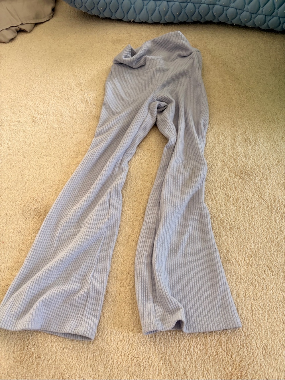Old Navy Light Blue Ribbed Flare Pants